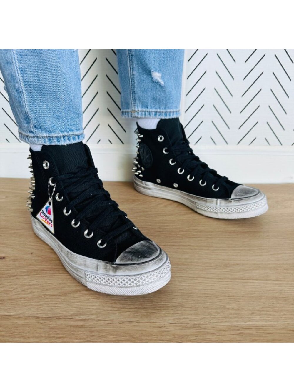❤️Rare Converse Chuck 70 Hi Womens Shoes Sz 5 Studded Sneaker Edge Punk A07207C - Picture 3 of 13